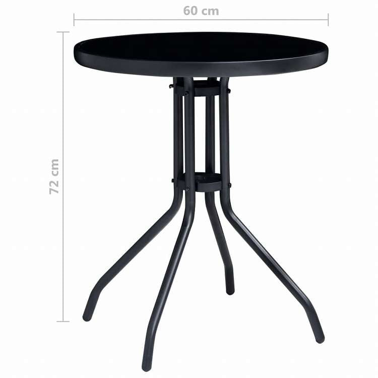 vidaXL ビストロ 3点セット アルミ製&合成繊維 ブラック家具 アウトドア家具 屋外家具セット(代引不可)