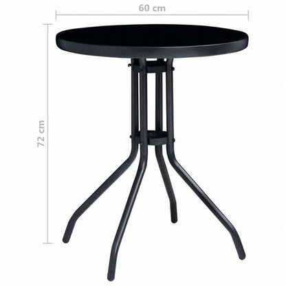 vidaXL ビストロ 3点セット アルミ製&合成繊維 ブラック家具 アウトドア家具 屋外家具セット(代引不可)