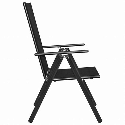 vidaXL ビストロ 3点セット アルミ製&合成繊維 ブラック家具 アウトドア家具 屋外家具セット(代引不可)