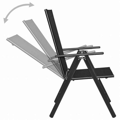 vidaXL ビストロ 3点セット アルミ製&合成繊維 ブラック家具 アウトドア家具 屋外家具セット(代引不可)