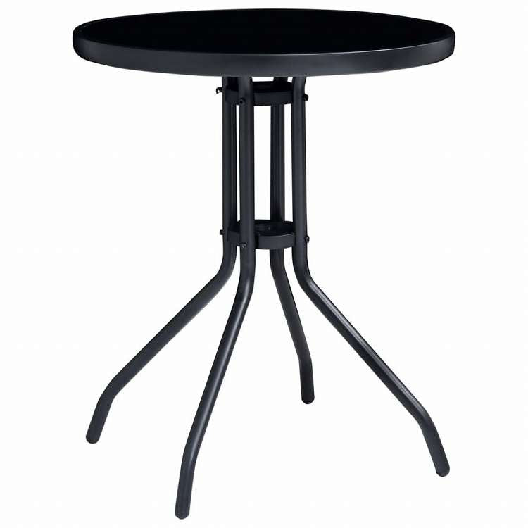 vidaXL ビストロ 3点セット アルミ製&合成繊維 ブラック家具 アウトドア家具 屋外家具セット(代引不可)