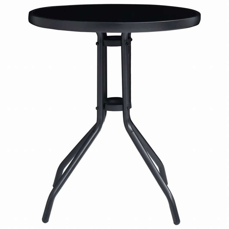 vidaXL ビストロ 3点セット アルミ製&合成繊維 ブラック家具 アウトドア家具 屋外家具セット(代引不可)