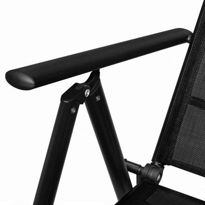 vidaXL ガーデンダイニング5点セット アルミ製&合成繊維 ブラック家具 アウトドア家具 屋外家具セット(代引不可)