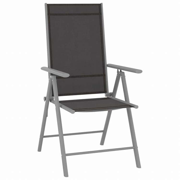vidaXL ビストロ 5点セット アルミ製&合成繊維 シルバー家具 アウトドア家具 屋外家具セット(代引不可)