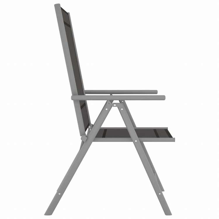 vidaXL ビストロ 5点セット アルミ製&合成繊維 シルバー家具 アウトドア家具 屋外家具セット(代引不可)