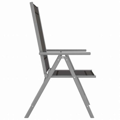 vidaXL ビストロ 5点セット アルミ製&合成繊維 シルバー家具 アウトドア家具 屋外家具セット(代引不可)