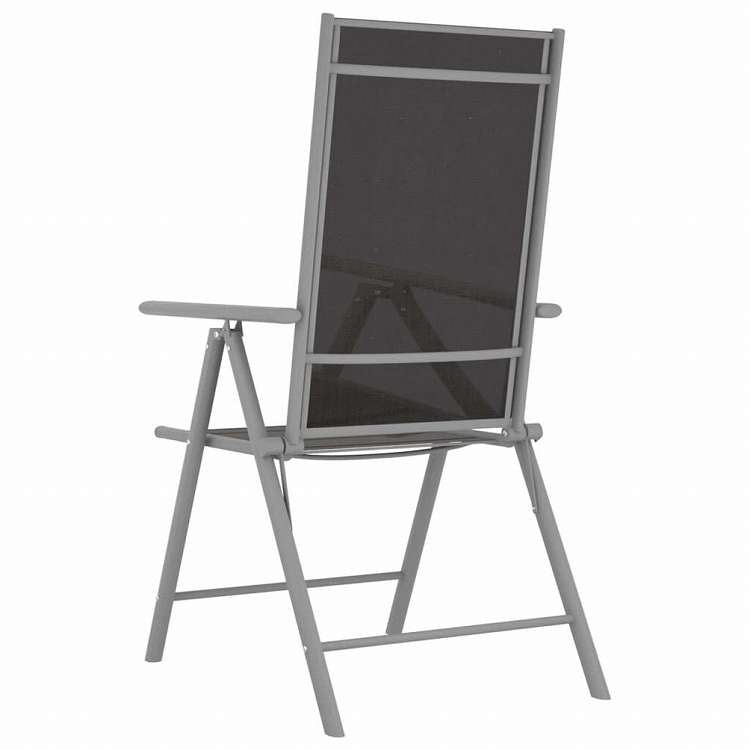 vidaXL ビストロ 5点セット アルミ製&合成繊維 シルバー家具 アウトドア家具 屋外家具セット(代引不可)