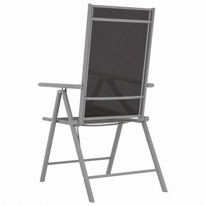 vidaXL ビストロ 5点セット アルミ製&合成繊維 シルバー家具 アウトドア家具 屋外家具セット(代引不可)
