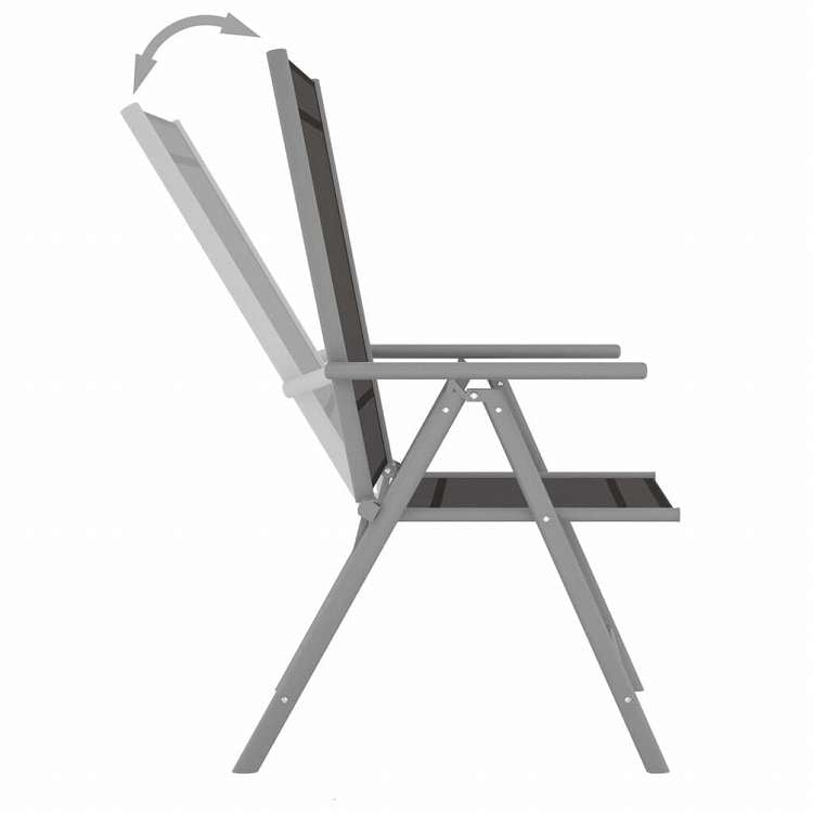 vidaXL ビストロ 5点セット アルミ製&合成繊維 シルバー家具 アウトドア家具 屋外家具セット(代引不可)