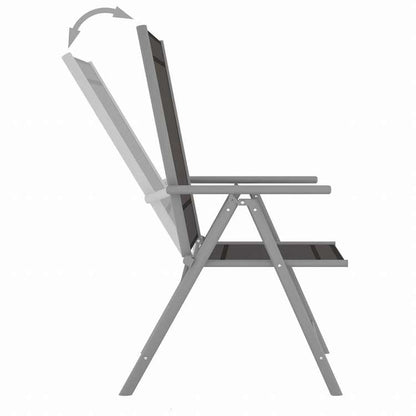vidaXL ビストロ 5点セット アルミ製&合成繊維 シルバー家具 アウトドア家具 屋外家具セット(代引不可)