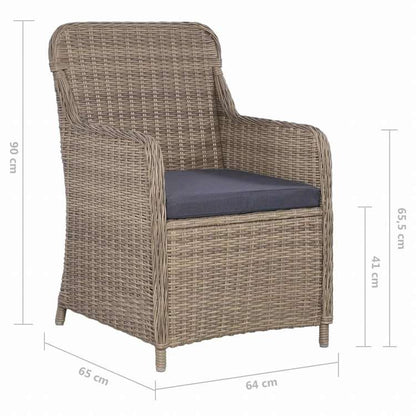 vidaXL ガーデンダイニング5点セット ブラウン家具 アウトドア家具 屋外家具セット(代引不可)