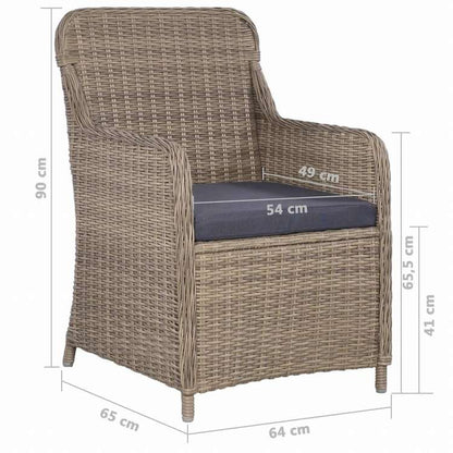 vidaXL ガーデンダイニング5点セット ブラウン家具 アウトドア家具 屋外家具セット(代引不可)