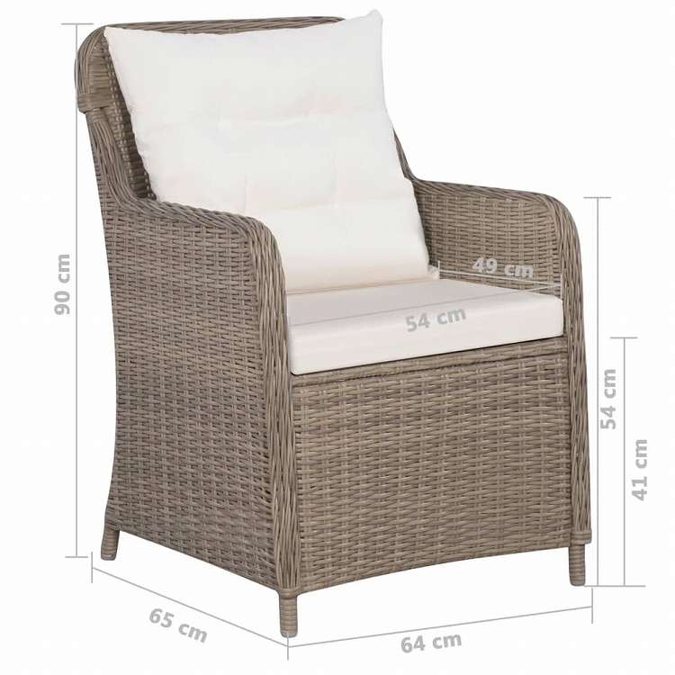 vidaXL ガーデンダイニング5点セット ブラウン家具 アウトドア家具 屋外家具セット(代引不可)