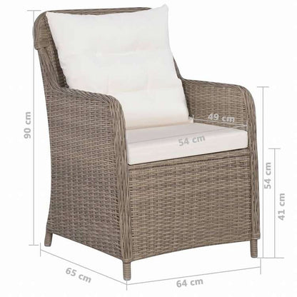 vidaXL ガーデンダイニング5点セット ブラウン家具 アウトドア家具 屋外家具セット(代引不可)