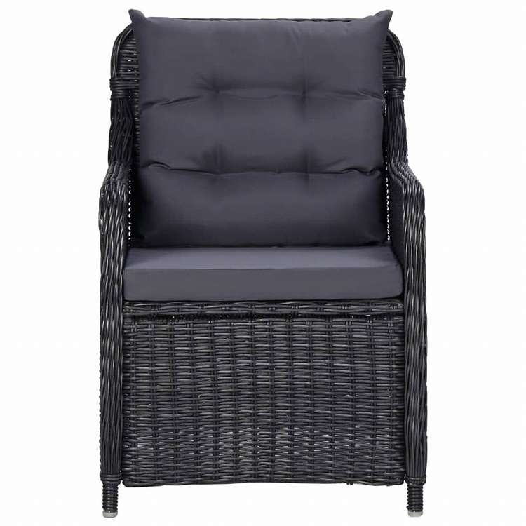 vidaXL ガーデンダイニング5点セット ブラック家具 アウトドア家具 屋外家具セット(代引不可)