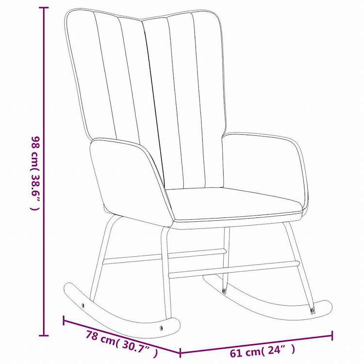 vidaXL 327755 vidaXL ロッキングチェア スツール付 ダークグレー ベルベット家具 チェア ロッキングチェア(代引不可)