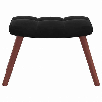 vidaXL リラックスチェア スツール付 ブラック ベルベット家具 チェア アームチェア・リクライニングチェア・スリーピングチェア(代引不可)