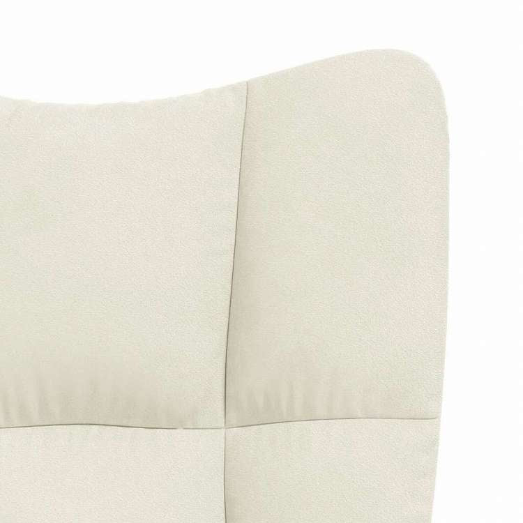 vidaXL リラックスチェア スツール付 クリームホワイト ベルベット家具 チェア アームチェア・リクライニングチェア・スリーピングチェア(代引不可)