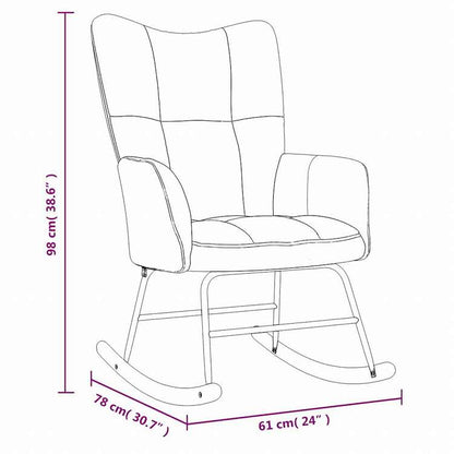 vidaXL 328151 vidaXL ロッキングチェア スツール付 ダークグレー ベルベット家具 チェア ロッキングチェア(代引不可)