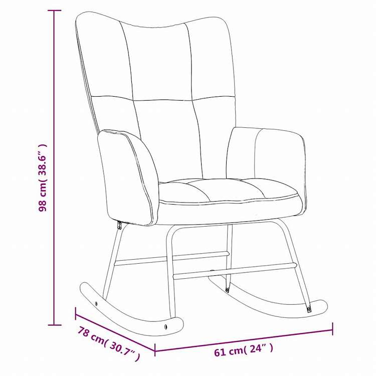 vidaXL 328151 vidaXL ロッキングチェア スツール付 ダークグレー ベルベット家具 チェア ロッキングチェア(代引不可)