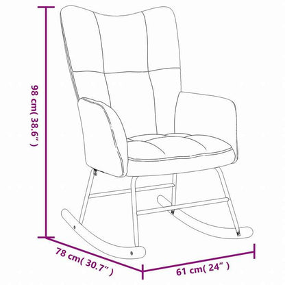 vidaXL ロッキングチェア スツール付 ブラック ベルベット家具 チェア ロッキングチェア(代引不可)