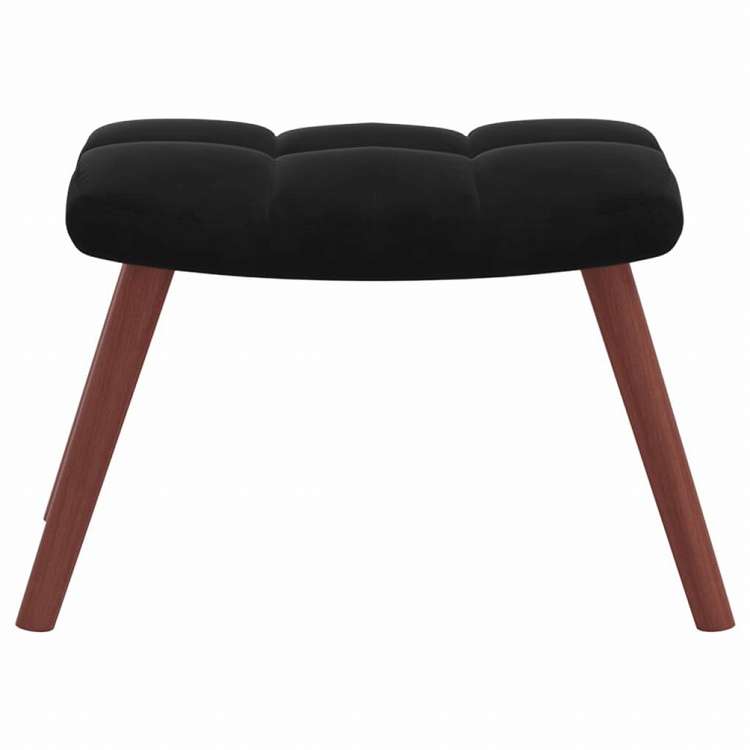 vidaXL ロッキングチェア スツール付 ブラック ベルベット家具 チェア ロッキングチェア(代引不可)