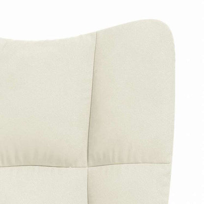 vidaXL ロッキングチェア スツール付 クリームホワイト ベルベット家具 チェア ロッキングチェア(代引不可)