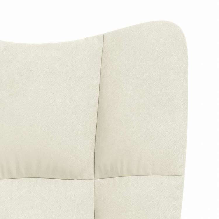 vidaXL ロッキングチェア スツール付 クリームホワイト ベルベット家具 チェア ロッキングチェア(代引不可)