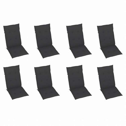 vidaXL リクライニングガーデンチェア クッション付 8点 チーク無垢材家具 アウトドア家具 屋外椅子 アウトドアベンチチェア(代引不可)