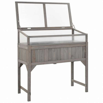 vidaXL 温室付きレイズドベッド 110x54x120 cm モミ無垢材ホーム&ガーデン 芝&ガーデン ガーデニング 鉢植え・プランター(代引不可)