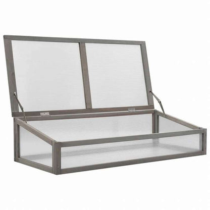 vidaXL 温室付きレイズドベッド 110x54x120 cm モミ無垢材ホーム&ガーデン 芝&ガーデン ガーデニング 鉢植え・プランター(代引不可)