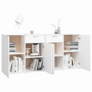 vidaXL サイドボード ホワイト 160x36x75cm エンジニアリングウッド (2x805770)家具 キャビネット&収納 サイドボード(代引不可)