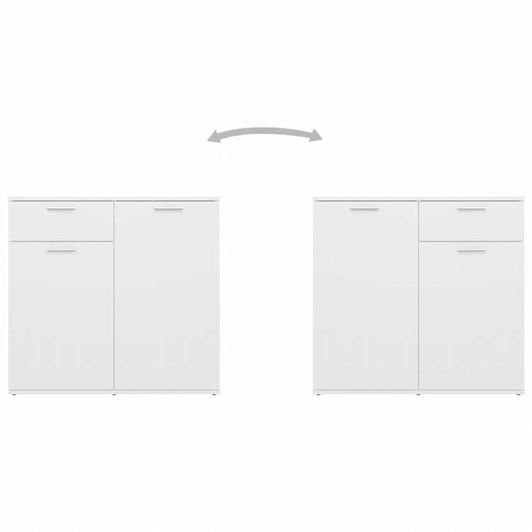 vidaXL サイドボード ホワイト 160x36x75cm エンジニアリングウッド (2x805770)家具 キャビネット&収納 サイドボード(代引不可)