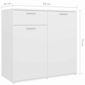 vidaXL サイドボード ホワイト 160x36x75cm エンジニアリングウッド (2x805770)家具 キャビネット&収納 サイドボード(代引不可)