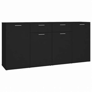 vidaXL サイドボード ブラック 160x36x75cm エンジニアリングウッド (2x805771)家具 キャビネット&収納 サイドボード(代引不可)