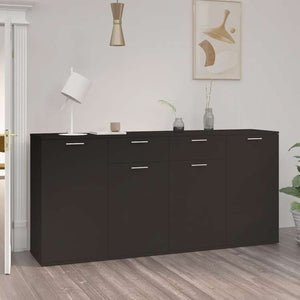 vidaXL サイドボード ブラック 160x36x75cm エンジニアリングウッド (2x805771)家具 キャビネット&収納 サイドボード(代引不可)