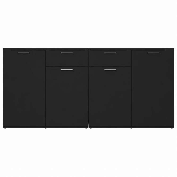 vidaXL サイドボード ブラック 160x36x75cm エンジニアリングウッド (2x805771)家具 キャビネット&収納 サイドボード(代引不可)