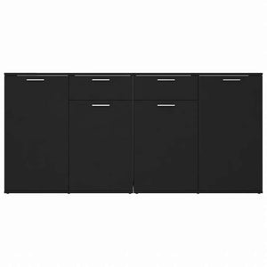vidaXL サイドボード ブラック 160x36x75cm エンジニアリングウッド (2x805771)家具 キャビネット&収納 サイドボード(代引不可)