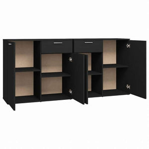 vidaXL サイドボード ブラック 160x36x75cm エンジニアリングウッド (2x805771)家具 キャビネット&収納 サイドボード(代引不可)