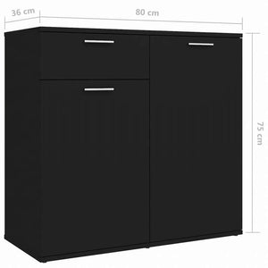vidaXL サイドボード ブラック 160x36x75cm エンジニアリングウッド (2x805771)家具 キャビネット&収納 サイドボード(代引不可)