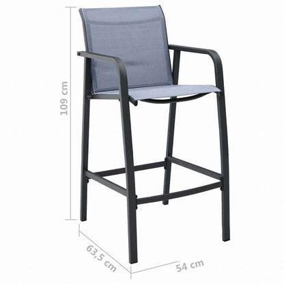 vidaXL ガーデンバーセット5点セット ブラック&グレー家具 アウトドア家具 屋外家具セット(代引不可)