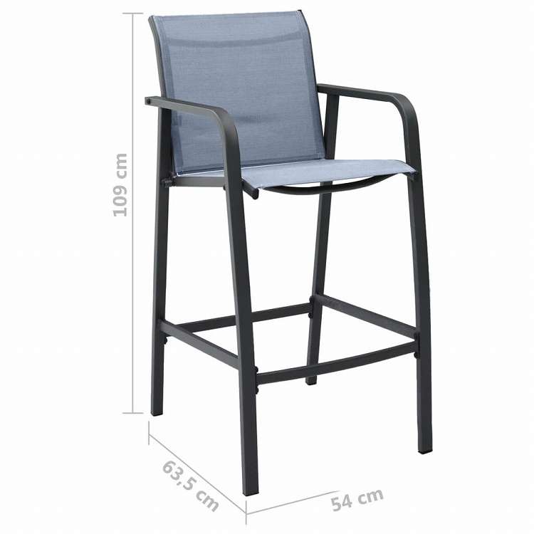 vidaXL ガーデンバー7点セット ブラック&グレー家具 アウトドア家具 屋外家具セット(代引不可)