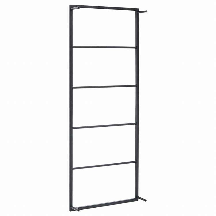 vidaXL 336118 vidaXL タオルラック ブラック 45x10x115 cm スチール製ホーム&ガーデン バスルーム用品 タオルラック・ホルダー(代引不可)