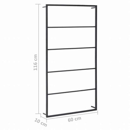 vidaXL タオルラック ブラック 60x10x116 cm スチール製ホーム&ガーデン バスルーム用品 タオルラック・ホルダー(代引不可)