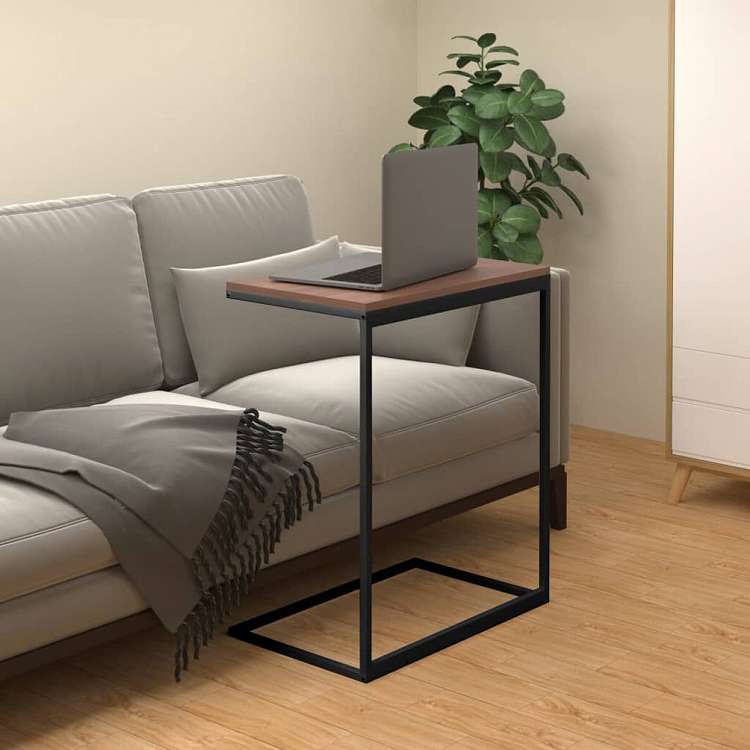vidaXL サイドテーブル ブラック 55x35x66cm エンジニアリングウッド家具 テーブル アクセントテーブル コーヒーテーブル(代引不可)