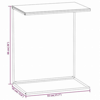 vidaXL サイドテーブル ブラック 55x35x66cm エンジニアリングウッド家具 テーブル アクセントテーブル コーヒーテーブル(代引不可)