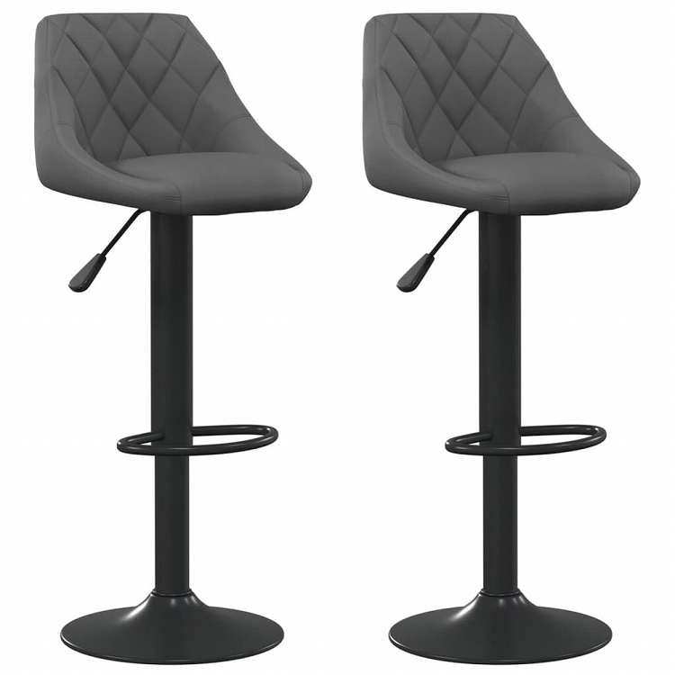 vidaXL バースツール 2点 ダークグレー ベルベット製家具 チェア テーブル・バースツール(代引不可)