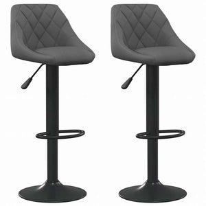 vidaXL バースツール 2点 ダークグレー ベルベット製家具 チェア テーブル・バースツール(代引不可)