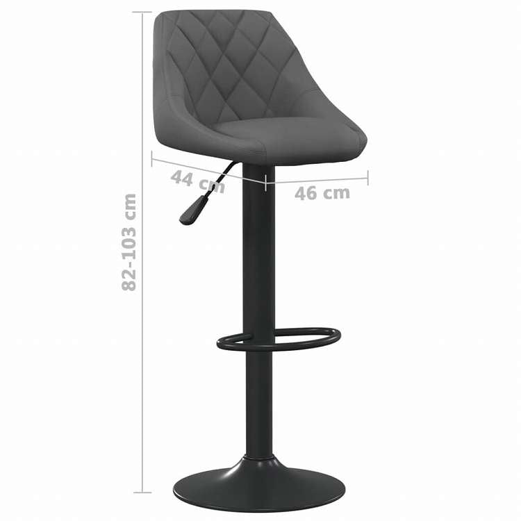 vidaXL バースツール 2点 ダークグレー ベルベット製家具 チェア テーブル・バースツール(代引不可)