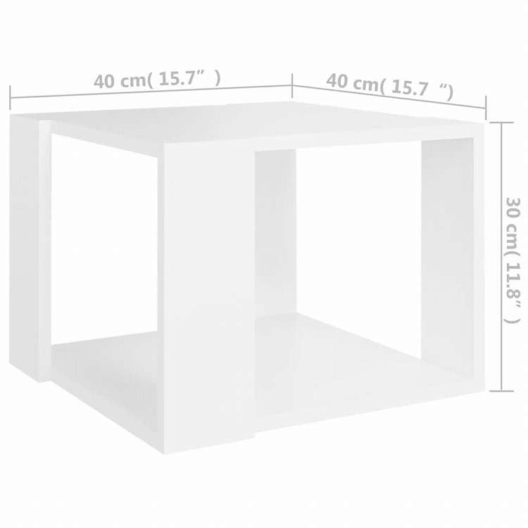 vidaXL コーヒーテーブル ホワイト 40x40x30cm エンジニアリングウッド家具 テーブル アクセントテーブル コーヒーテーブル(代引不可)